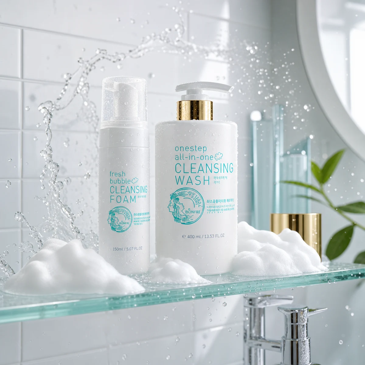 Bonfre body lotion and body cleanser product gallery visual